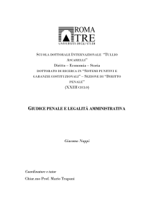 (Giudice penale e legalità amministrativa)