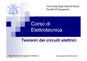Teoremi dei circuiti elettrici - Università di Pavia