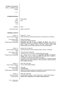 FORMATO EUROPEO PER IL CURRICULUM VITAE