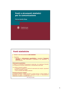 Analisi dei dati e fonti statistiche per la comunicazione