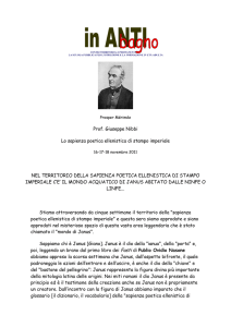 Prof. Giuseppe Nibbi Lo sapienza poetica ellenistica di stampo