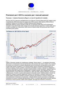 Previsioni per il 2015 e scenario per i mercati