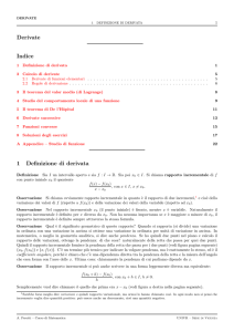 Derivate Indice 1 Definizione di derivata