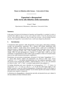 Equazioni e disequazioni dalla storia alla