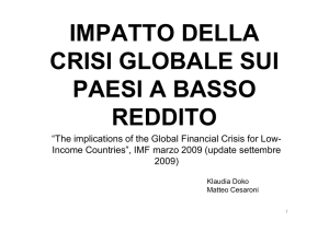 IMPATTO DELLA CRISI GLOBALE SUI PAESI A BASSO REDDITO