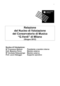 relazione, giugno 2012 - Conservatorio di Milano