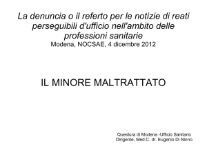 MINORE MALTRATTATO (Dott. Di Ninno