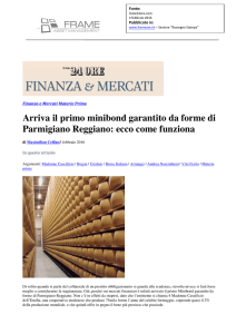 Arriva il primo minibond garantito da forme di Parmigiano Reggiano