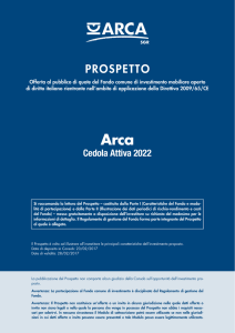 Prospetto Arca Cedola Attiva 2022