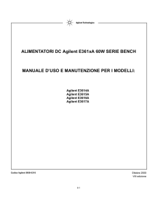 ALIMENTATORI DC Agilent E361xA 60W SERIE BENCH MANUALE