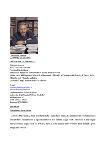 italiana Professore Associato confermato di Storia della filosofia