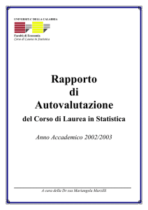 Rapporto di Autovalutazione a.a. 2002/2003