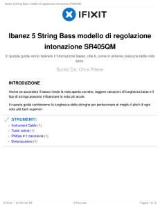 Ibanez 5 String Bass modello di regolazione intonazione