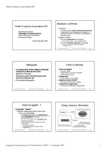 Ideologie a confronto Bibliografia Criteri di raffronto Classi ed oggetti