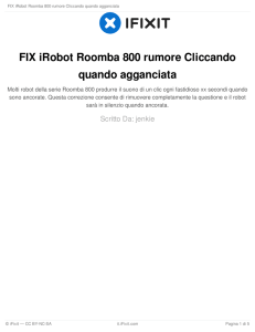 FIX iRobot Roomba 800 rumore Cliccando quando agganciata