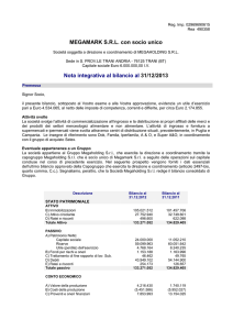 MEGAMARK SRL con socio unico Nota integrativa