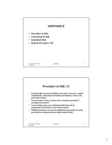 APPENDICE Procedure in SQL (1)