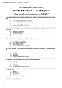 Elenco quiz 2016-2017 - Dipartimento di Farmacia