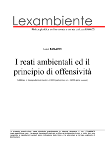 I reati ambientali ed il principio di offensività