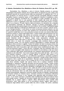 A. Sabetta, Giambattista Vico, Metafisica e Storia, Ed. Studium
