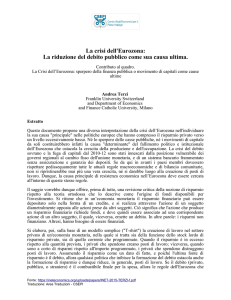 La crisi dell`Eurozona: La riduzione del debito pubblico come