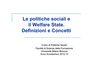 LEZ 01_02_Le politiche Sociali e il Welfare State Definizioni e