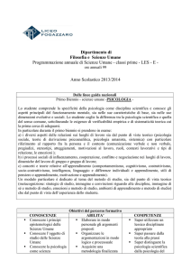 Dipartimento di Filosofia e Scienze Umane Programmazione