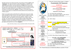 calendario settimanale - Comunità Pastorale Maria Madre della