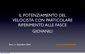 il potenziamento del velocista con particolare riferimento alle fasce