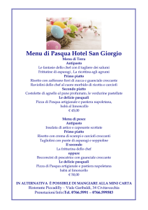 Menu di Pasqua Hotel San Giorgio