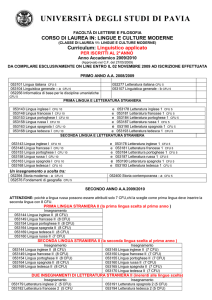 2° ANNO - Università degli studi di Pavia