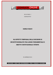 Gli effetti temporali delle decisioni di incostituzionalità