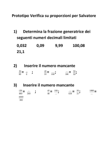 Prototipo Verifica su proporzioni per Salvatore 1) Determina la