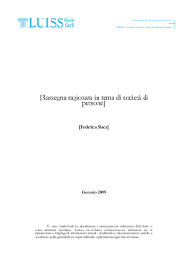 Rassegna ragionata in tema di società di persone