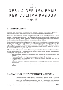 Giovanni cap. 12 - Parrocchia Cristo Re Milano