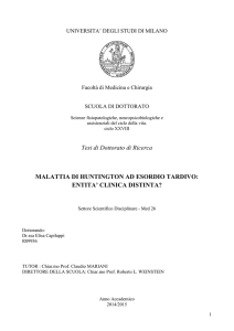 Tesi di Dottorato di Ricerca MALATTIA DI HUNTINGTON AD