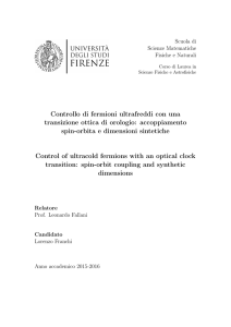 Controllo di fermioni ultrafreddi con una transizione ottica di orologio