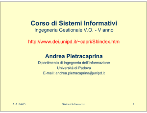 Corso di Sistemi Informativi - DEI