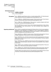 Informazioni personali - Camera di Commercio di Trento