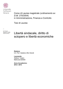 Libertà sindacale, diritto di sciopero e libertà economiche