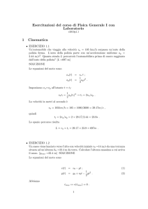 Esercitazioni del corso di Fisica Generale I con Laboratorio 1