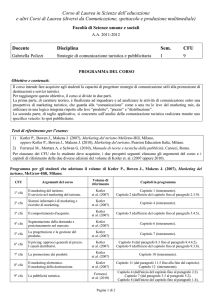 FACOLTÀ DI SCIENZE DELLA FORMAZIONE