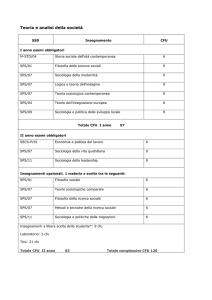 Teoria e analisi della società - Corso di Laurea Magistrale in