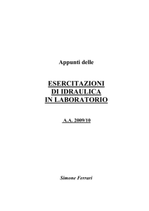 ESERCITAZIONI DI IDRAULICA IN LABORATORIO