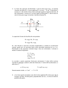 1) Le forze che agiscono sul blocchetto 1 sono la forza peso m 1g