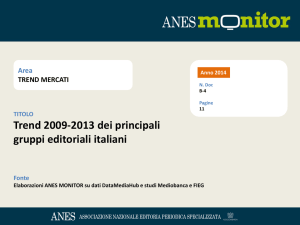 trend 2009-2013 dei principali gruppi editoriali italiani