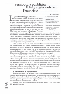 Semiotica e pubblicità Iá linguaggio verbale: l`enunciato