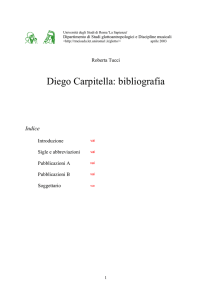 Diego Carpitella: bibliografia - CISADU