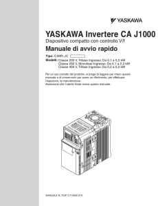 Manuale di avvio rapido YASKAWA Invertere CA J1000