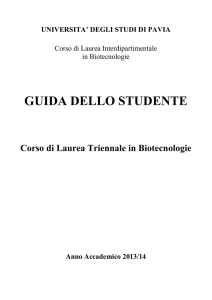 Guida dello Studente, Corso di Laurea in